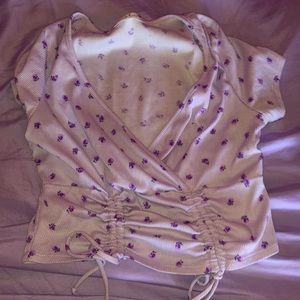 Floral crop top shirt